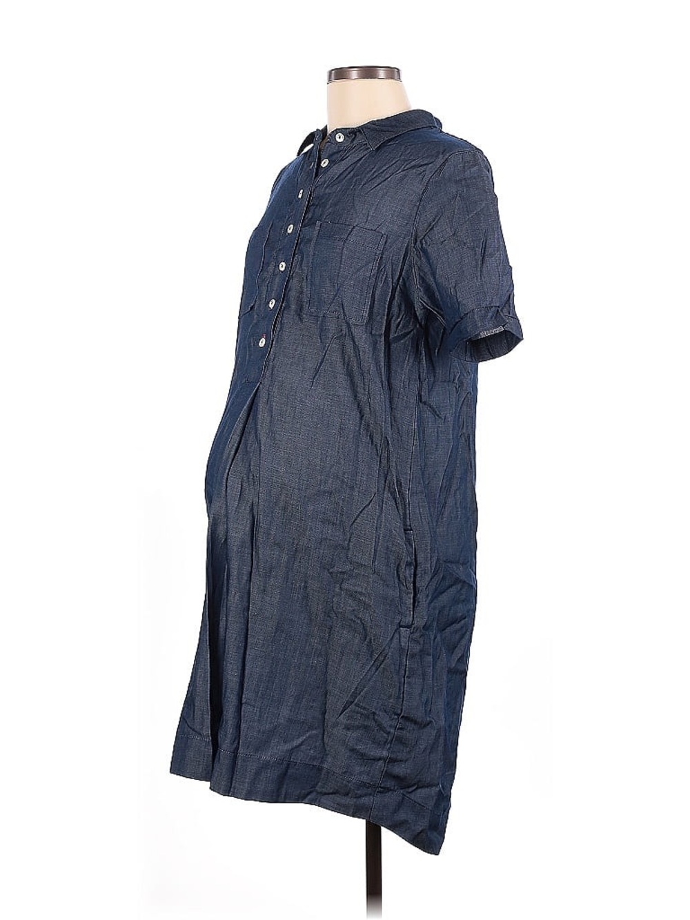 Moms the Word Chambray Maternity Dress